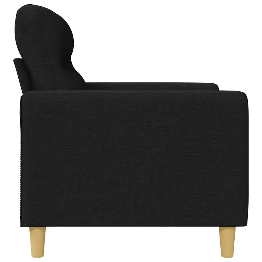 Canapé à 2 places Noir 120 cm Tissu - 5