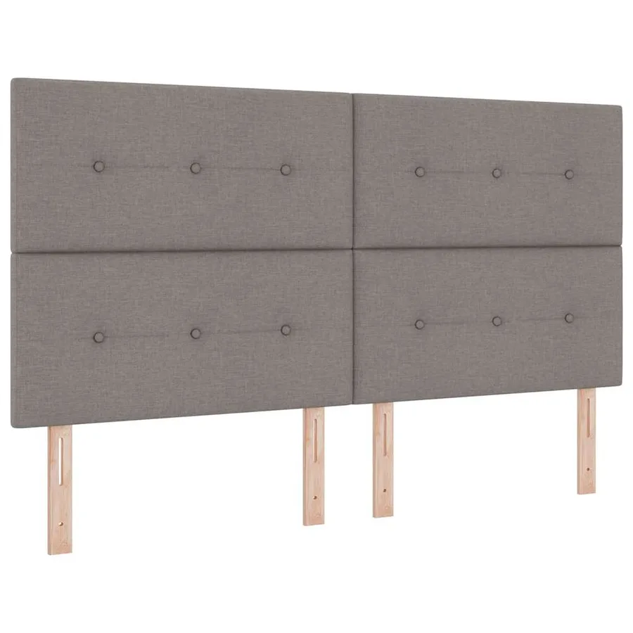 Lit à ressort LED avec tête de lit Taupe 180 x 200 cm tissu - 2