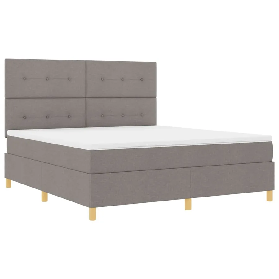 Lit à ressort LED avec tête de lit Taupe 180 x 200 cm tissu - 6