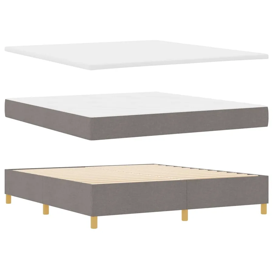 Lit à ressort LED avec tête de lit Taupe 180 x 200 cm tissu - 7