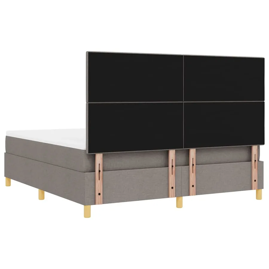Lit à ressort LED avec tête de lit Taupe 180 x 200 cm tissu - 8