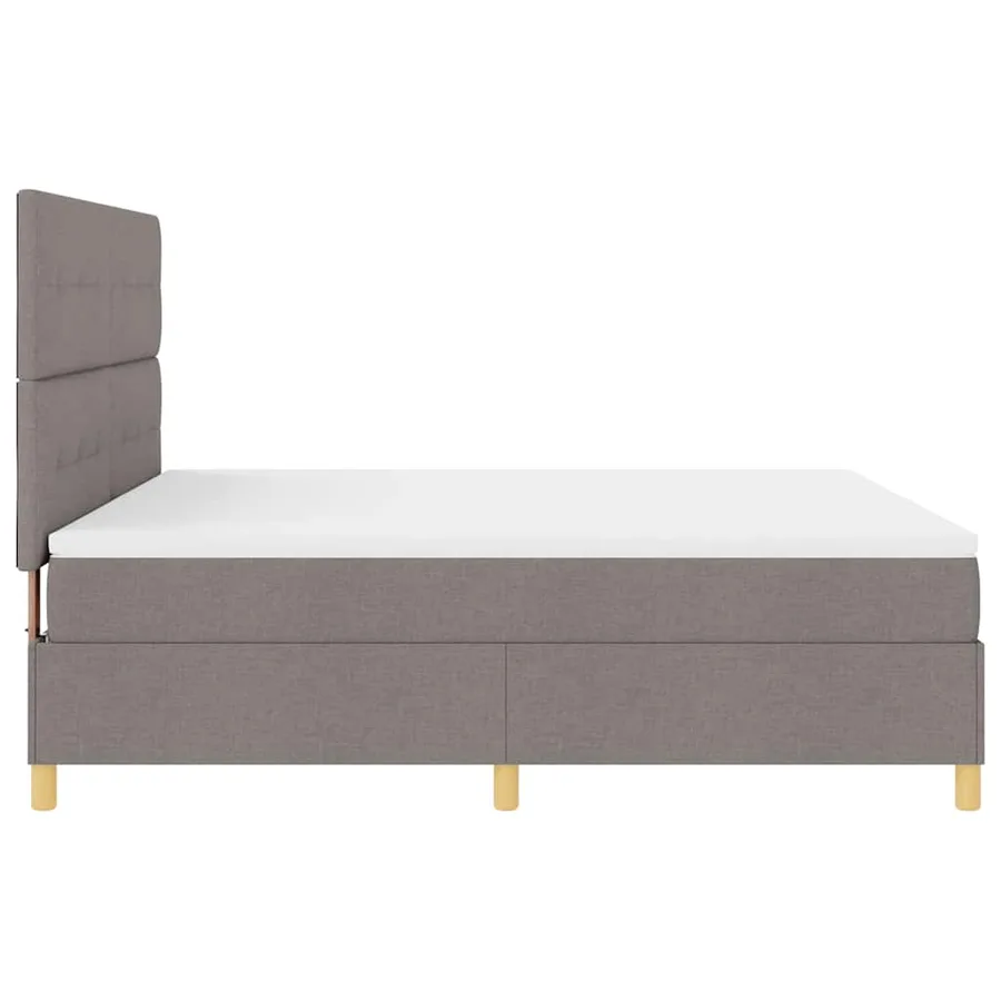 Lit à ressort LED avec tête de lit Taupe 180 x 200 cm tissu - 9