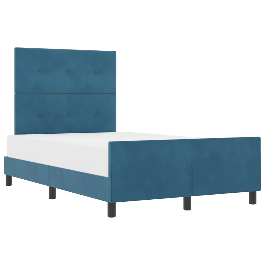 Lit à ressorts avec tête de lit Bleu foncé 120 x 190 cm Velours - 2