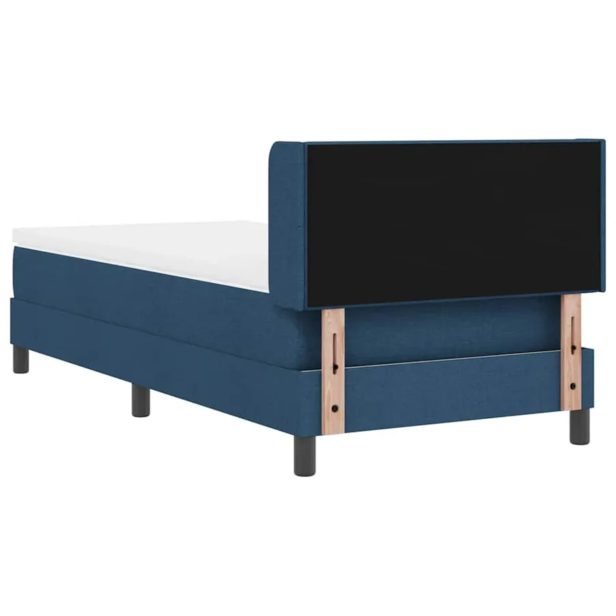 Lit à ressorts avec tête de lit Bleu 190 x 90 cm tissu - 9