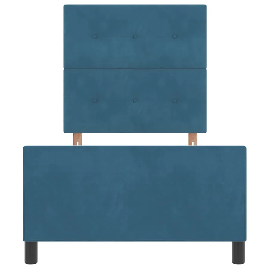 Lit à ressorts avec tête de lit Bleu foncé 100 x 200 cm Velours - 7