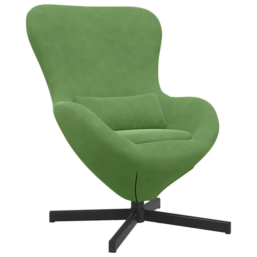 Fauteuil œuf Vert clair 63 x 73 x 90 cm Velours - 2