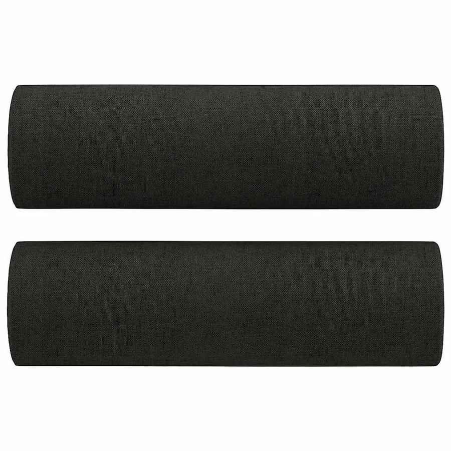 Canapé 2 places avec oreillers décoratifs noir 120 cm tissu - 5