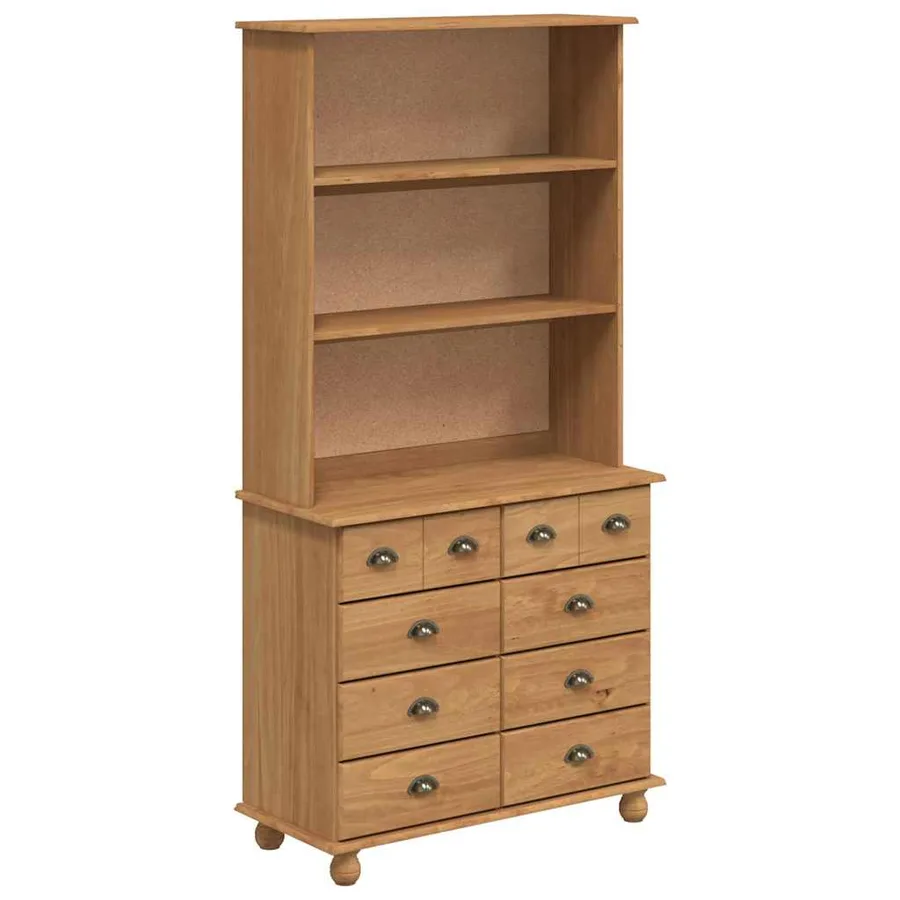 Hutch ASKIM Cire de Miel 91 x 40 x 184 cm Bois de pin massif - 2
