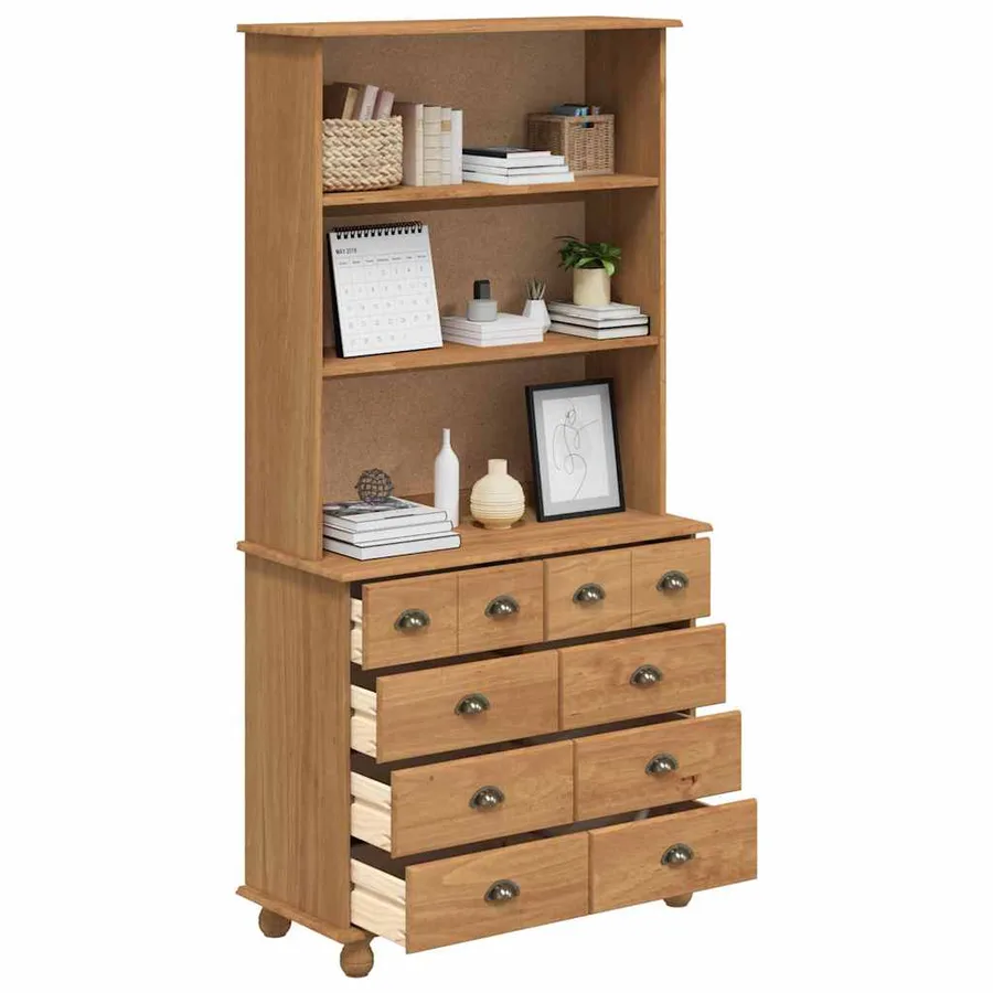 Hutch ASKIM Cire de Miel 91 x 40 x 184 cm Bois de pin massif - 3