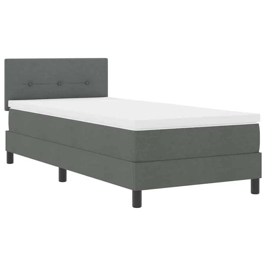 Lit à ressorts avec bandes LED Gris foncé 90 x 190 cm tissu - 2
