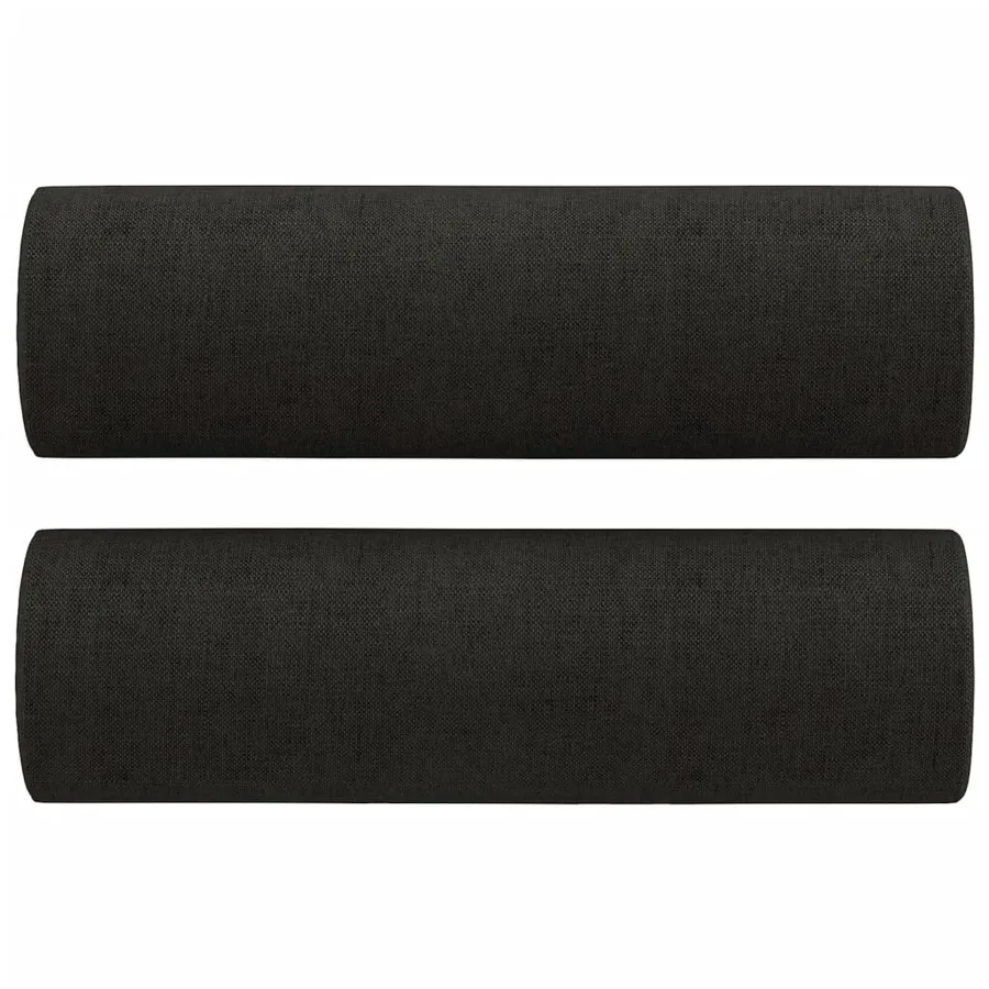 Ensemble de canapés 3 pcs avec coussins noir tissu - 6