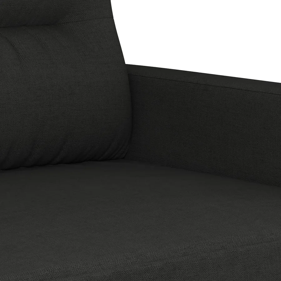 Ensemble de canapés 3 pcs avec coussins noir tissu - 8