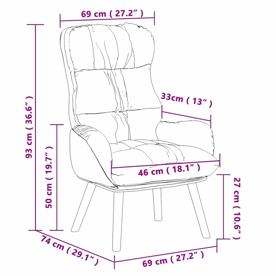 fauteuil Gris 69 x 74 x 93 cm Simili cuir - 9