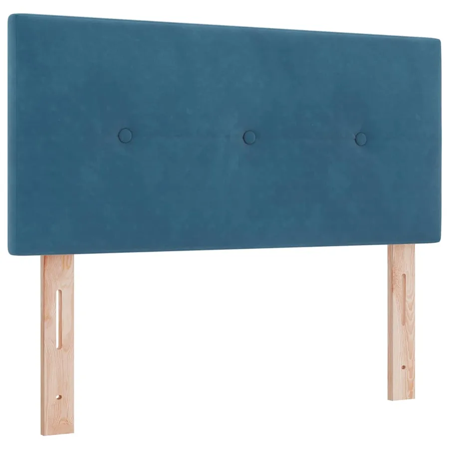 Lit à ressorts avec tête de lit Bleu foncé 90 x 190 cm Velours - 5