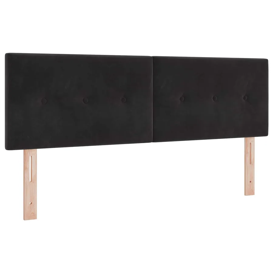 Tête de lit LED avec bandes LED Noir 144 cm Velours - 2