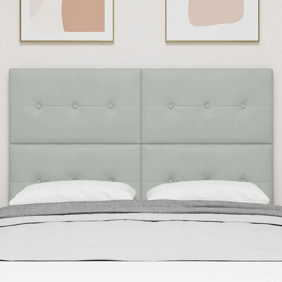 Tête de lit Gris clair 144 cm Velours - 3