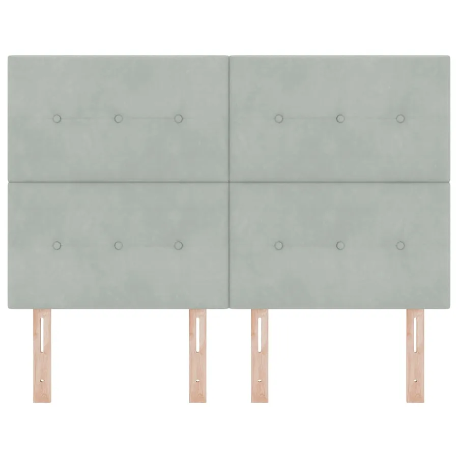 Tête de lit Gris clair 144 cm Velours - 4