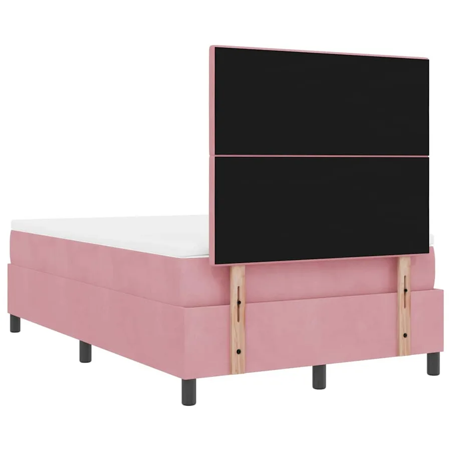 Lit à ressort LED avec tête de lit Rose 120 x 190 cm Velours - 8