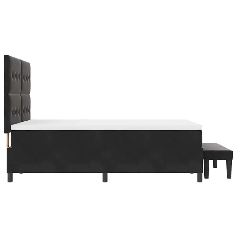 Lit à ressorts avec tête de lit Noir 190 x 140 cm Velours - 9