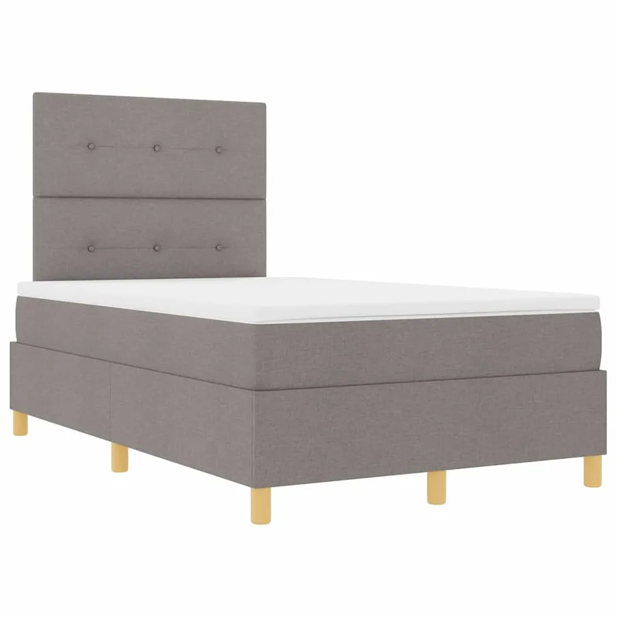 Lit à ressorts avec tête de lit Taupe 120 x 190 cm tissu - 5