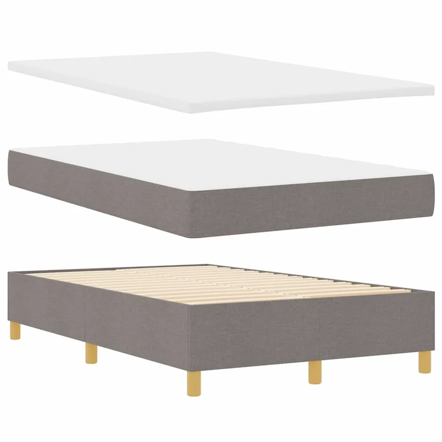 Lit à ressorts avec tête de lit Taupe 120 x 190 cm tissu - 6
