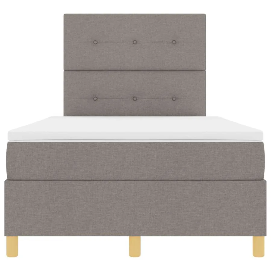 Lit à ressorts avec tête de lit Taupe 120 x 190 cm tissu - 7