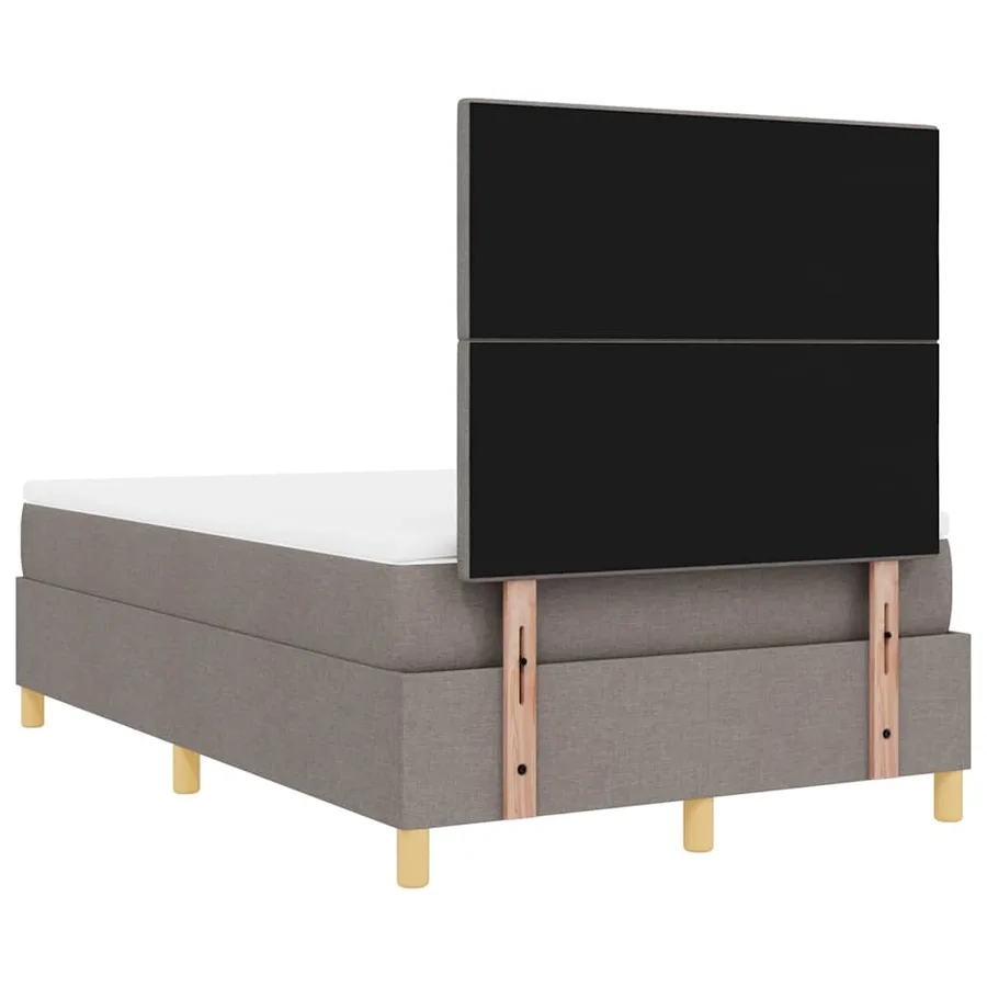 Lit à ressorts avec tête de lit Taupe 120 x 190 cm tissu - 9