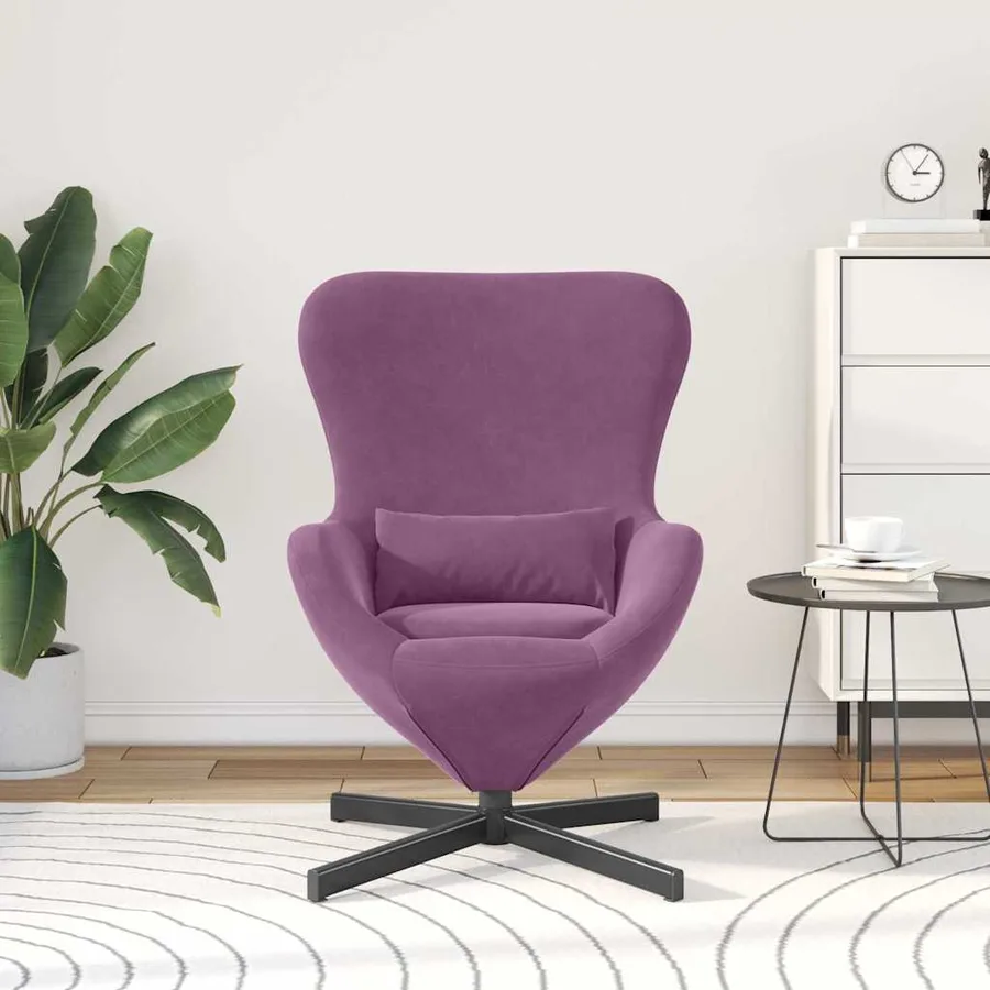 Fauteuil œuf Pourpre 63 x 73 x 90 cm Velours - 3