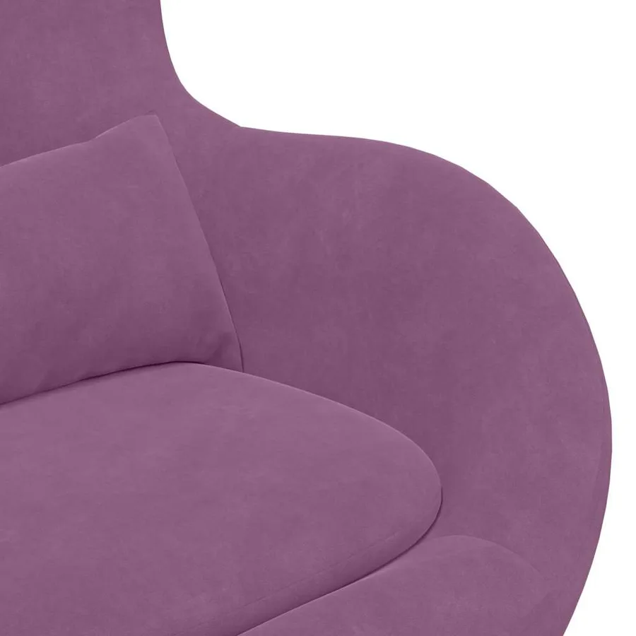 Fauteuil œuf Pourpre 63 x 73 x 90 cm Velours - 7