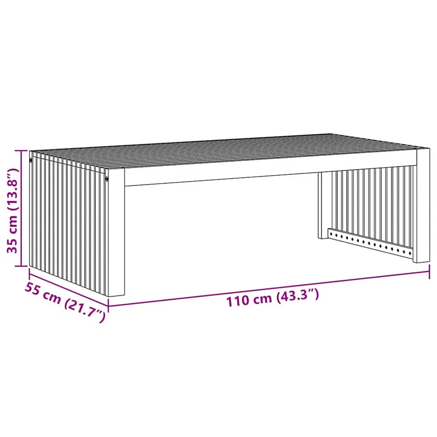 Table d'appoint Huile Naturelle 110 x 55 x 35 cm - 8