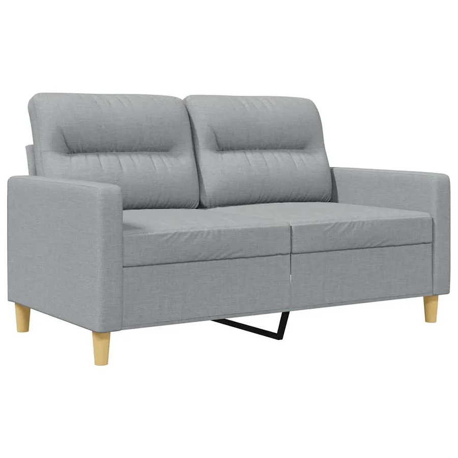 Canapé à 2 places Gris clair 120 cm Tissu - 2