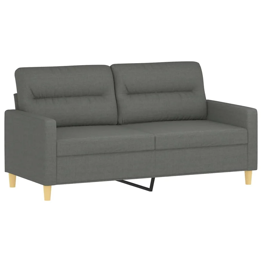 Canapé 2 places avec oreillers gris foncé 140 cm tissu - 4