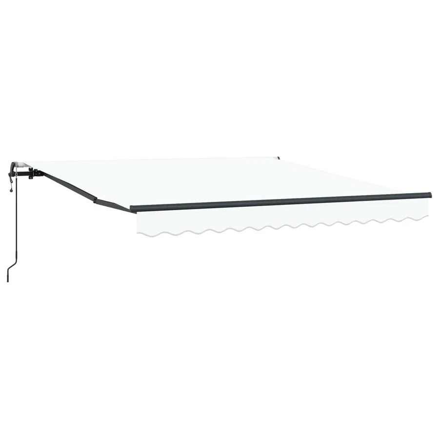 Auvent rétractable Blanc 350 x 250 cm Tissu et Aluminium - 2