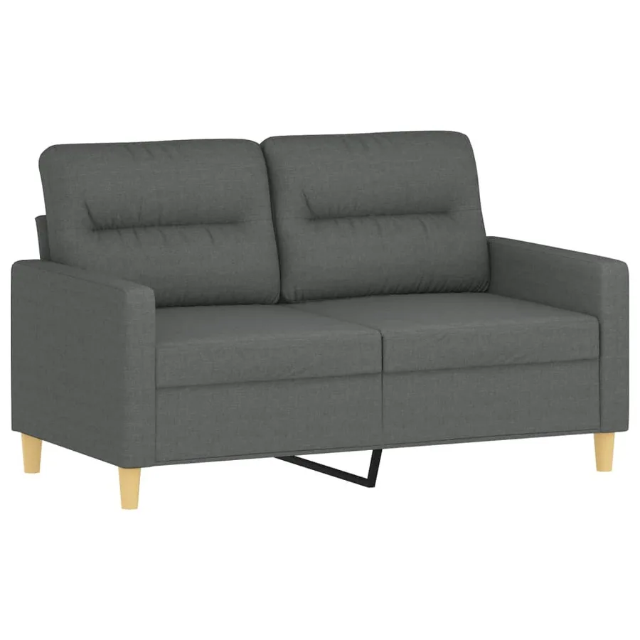 Ensemble de canapés 3 pcs avec coussins Gris foncé Tissu - 3