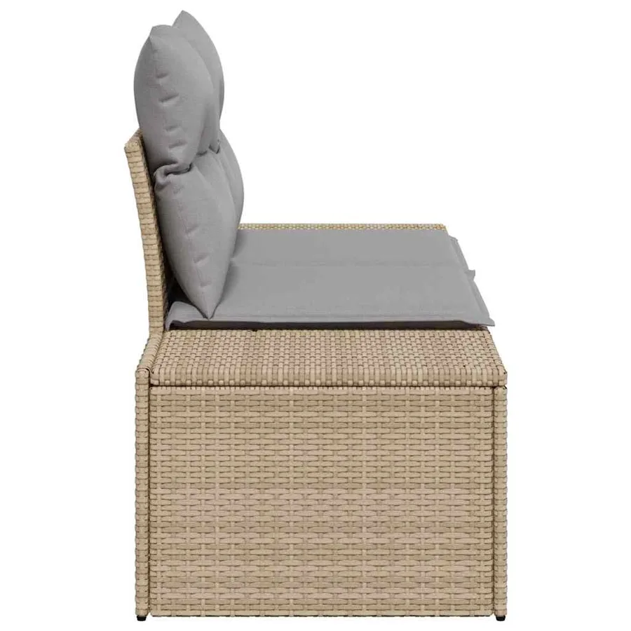 Canapé de jardin avec coussin Beige 184 x 62 x 69 cm polyrotin - 5