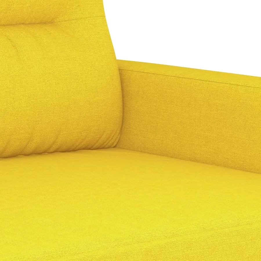 Ensemble de canapés 4 pcs avec coussins Jaune clair Tissu - 7