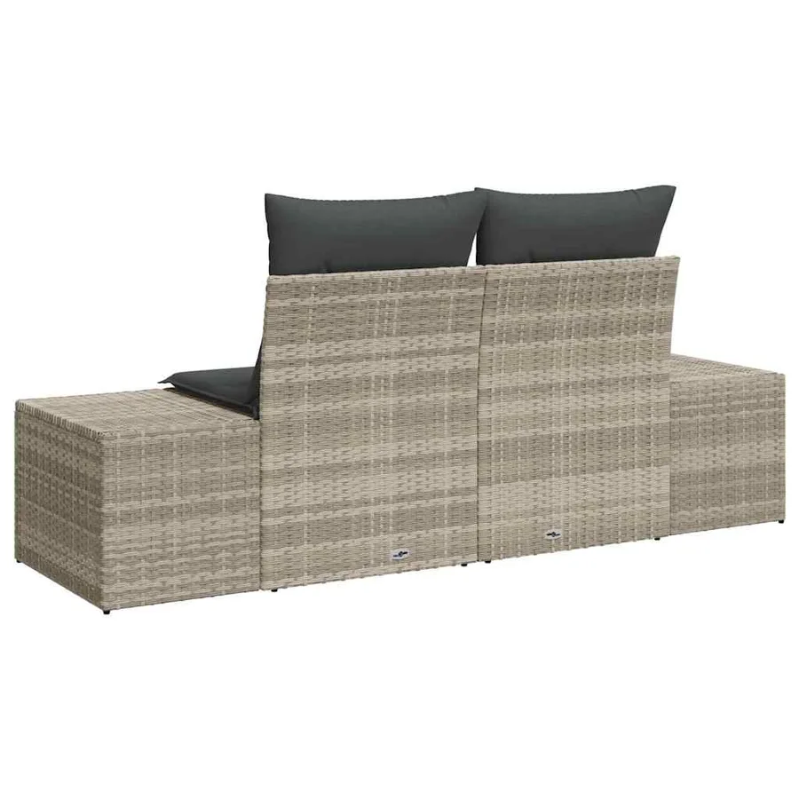 Canapé de jardin avec coussin Gris 184 x 62 x 69 cm polyrotin - 2