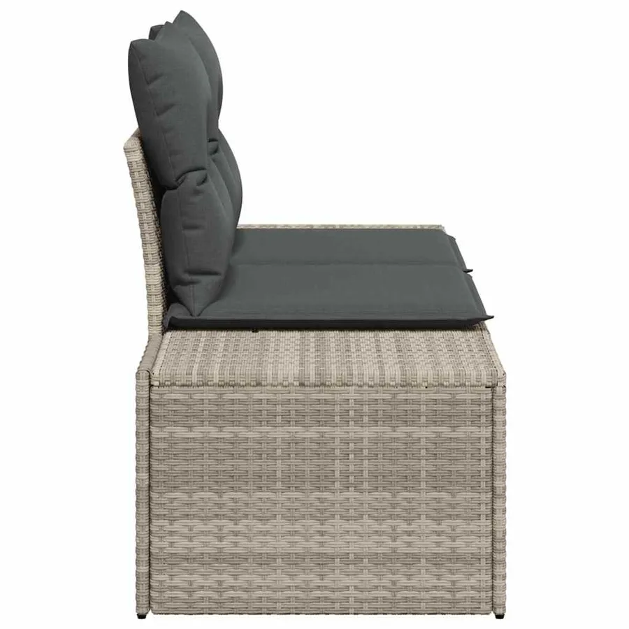 Canapé de jardin avec coussin Gris 184 x 62 x 69 cm polyrotin - 4