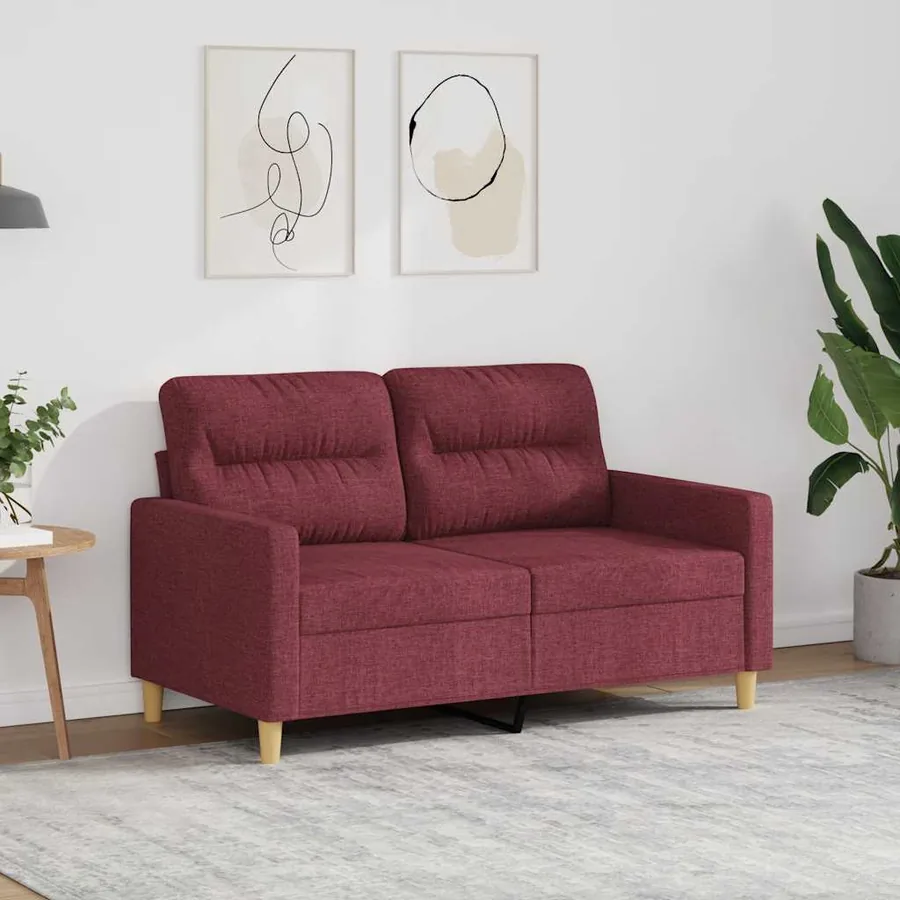 Canapé à 2 places Rouge bordeaux 120 cm Tissu