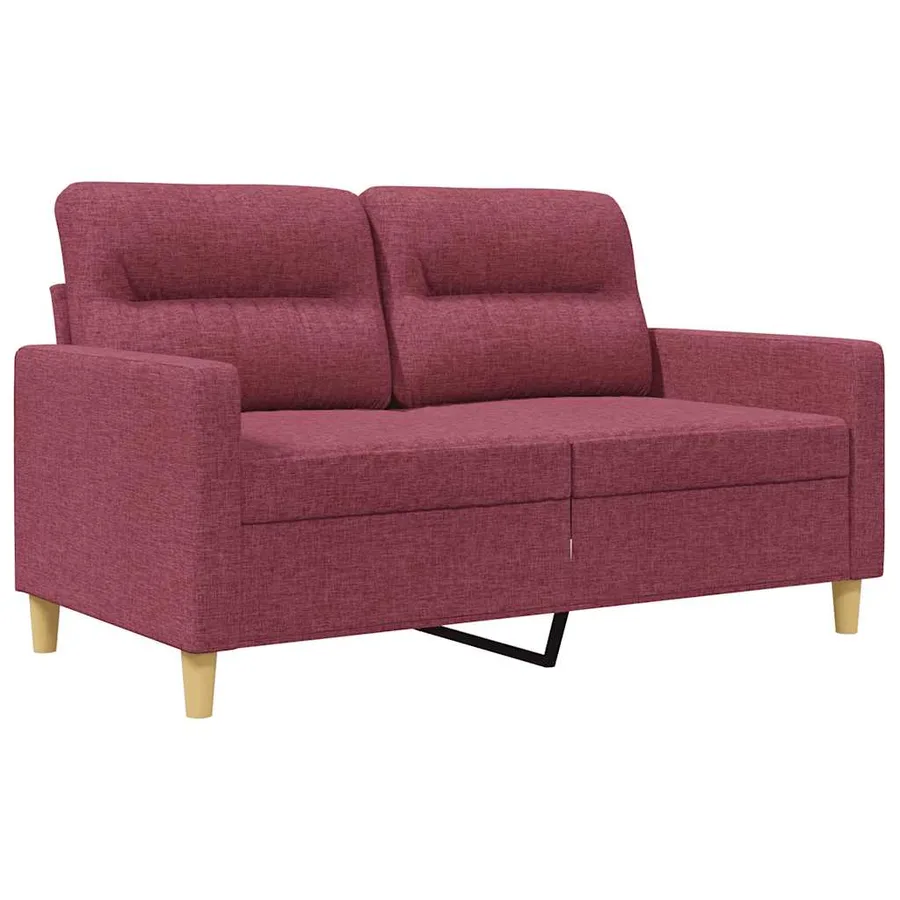 Canapé à 2 places Rouge bordeaux 120 cm Tissu - 2