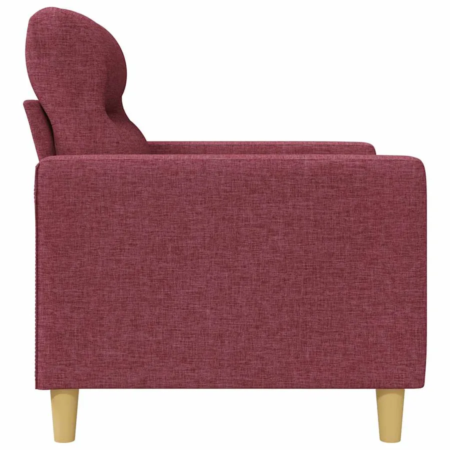 Canapé à 2 places Rouge bordeaux 120 cm Tissu - 5