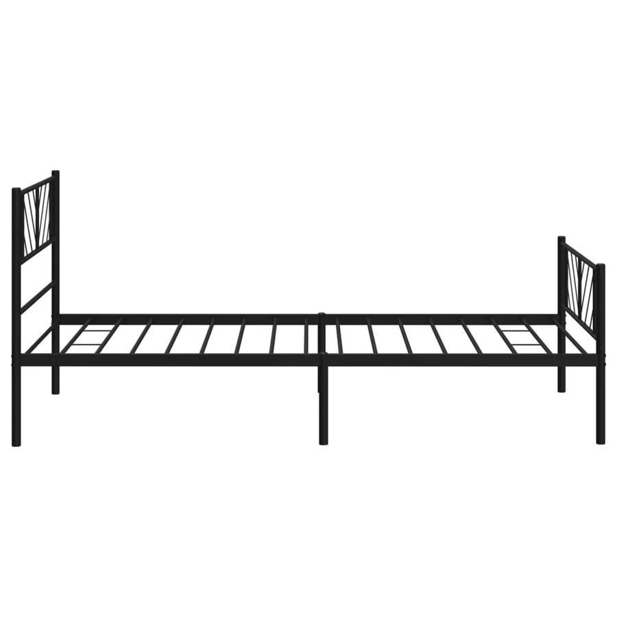 Cadre de lit métal sans matelas avec pied de lit noir 90x200 cm - 6