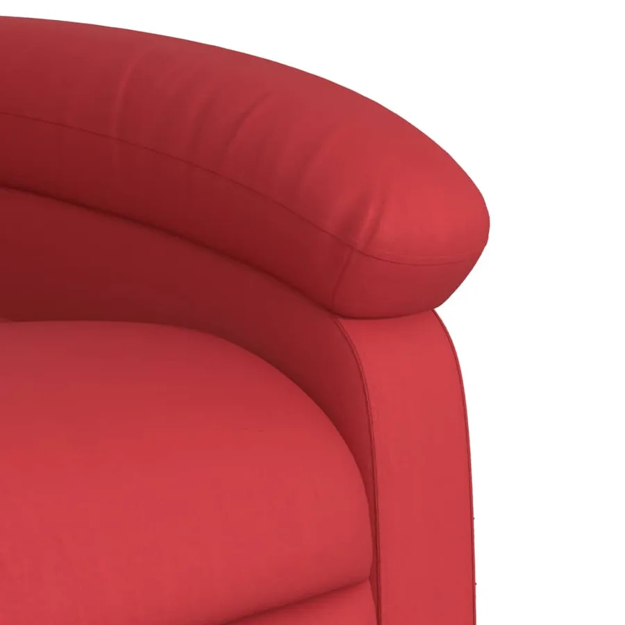 Fauteuil de massage inclinable rouge similicuir - 9