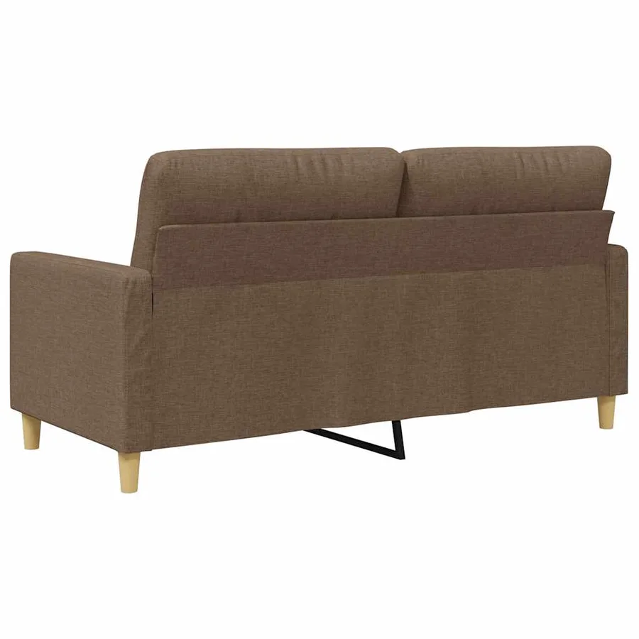 Canapé à 2 places Marron 140 cm Tissu - 6