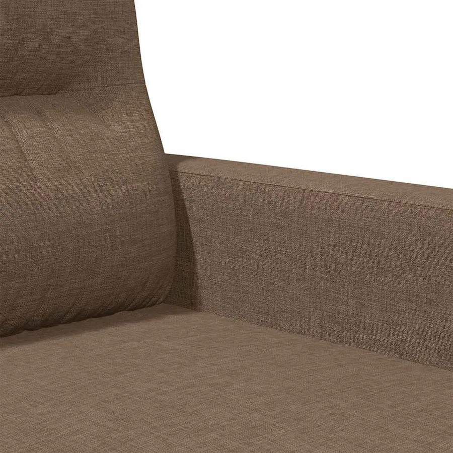 Canapé à 2 places Marron 140 cm Tissu - 7