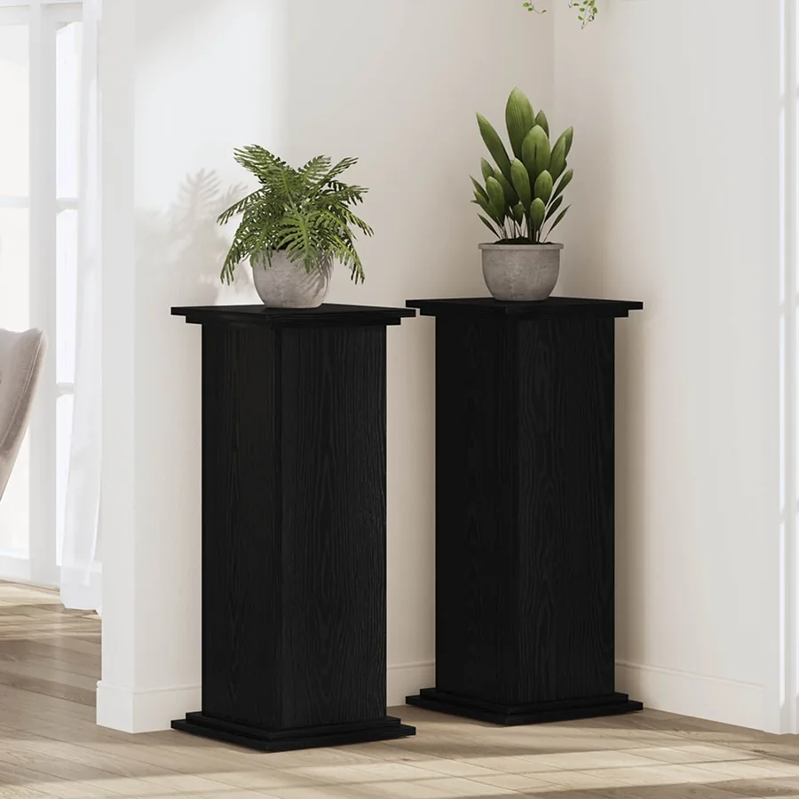 Support de Plante Chêne noir 33 x 33 x 80 cm Bois d'ingénierie