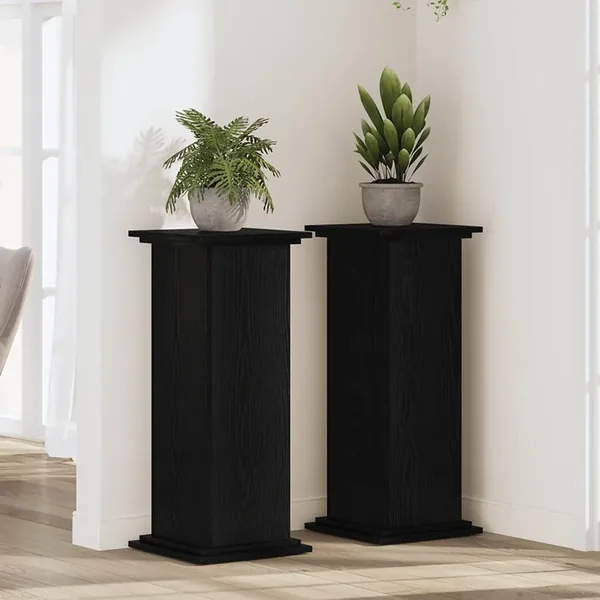 Support de Plante Chêne noir 33 x 33 x 80 cm Bois d'ingénierie