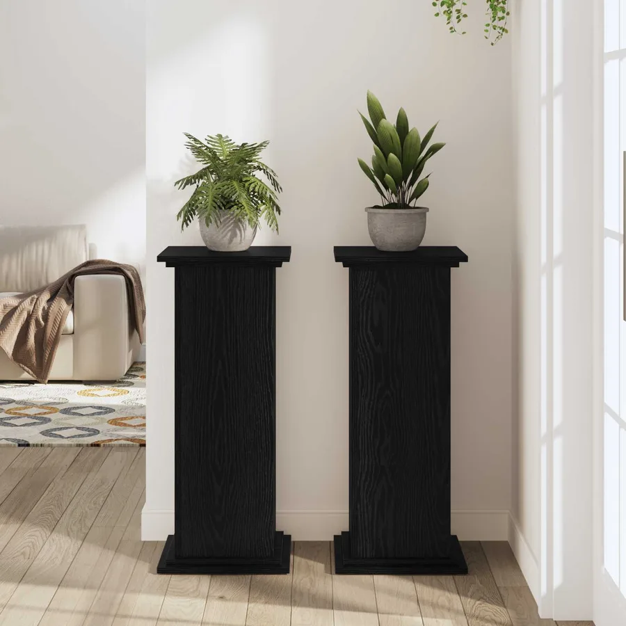 Support de Plante Chêne noir 33 x 33 x 80 cm Bois d'ingénierie - 4