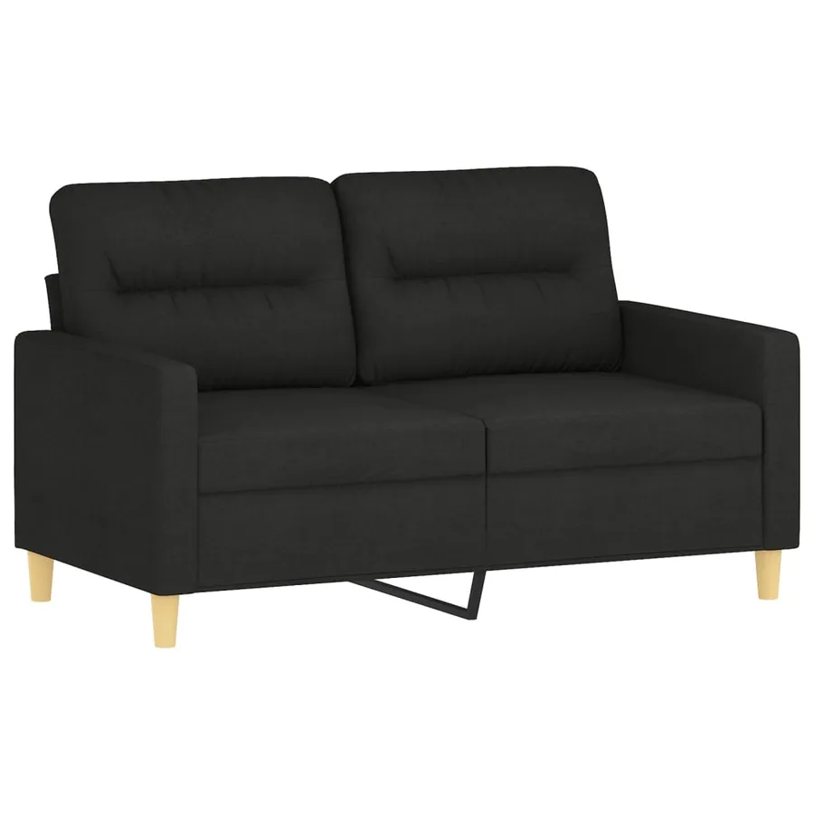 Ensemble de canapés 3 pcs avec coussins noir tissu - 3
