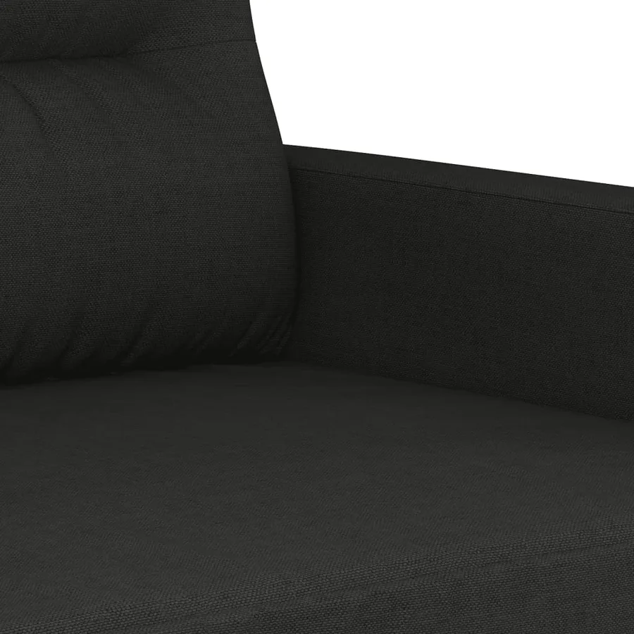 Ensemble de canapés 3 pcs avec coussins noir tissu - 6